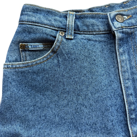 Vintage 80s 90s Lee Mom Jeans Womens 12 Blue Medium Wash High Rise Tapered Leg - Picture 3 of 11
